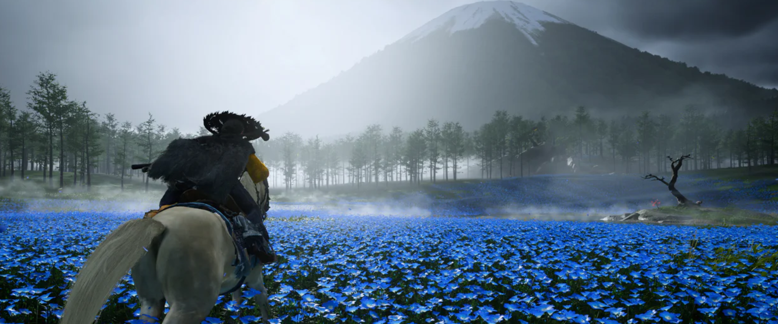 Ghost of Yotei - riding a horse