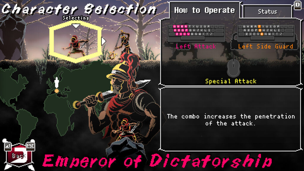 Berserk or Die - character selection