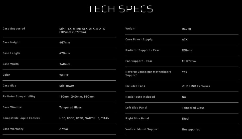 Corsair AIR 5400 specifications