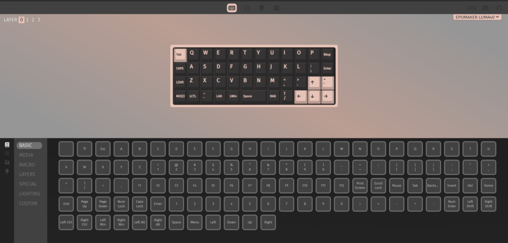 Epomaker Luma40 software 
