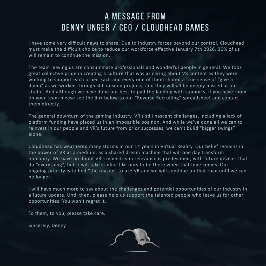 Cloudhead Games CEO message