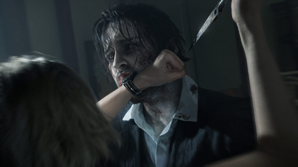 Resident Evil Showcase - Grace fighting a zombie 